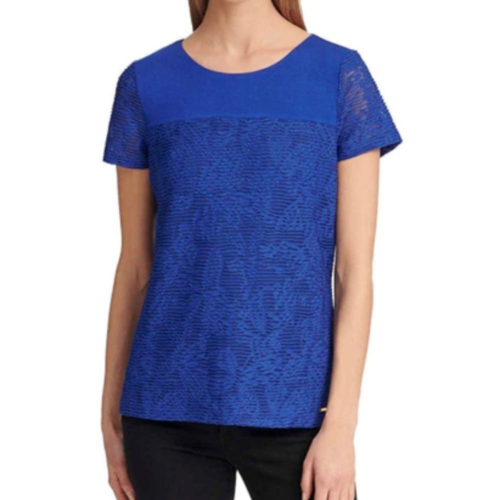 Calvin Klein Ladies' Stretch Textured Tee Relaxed
